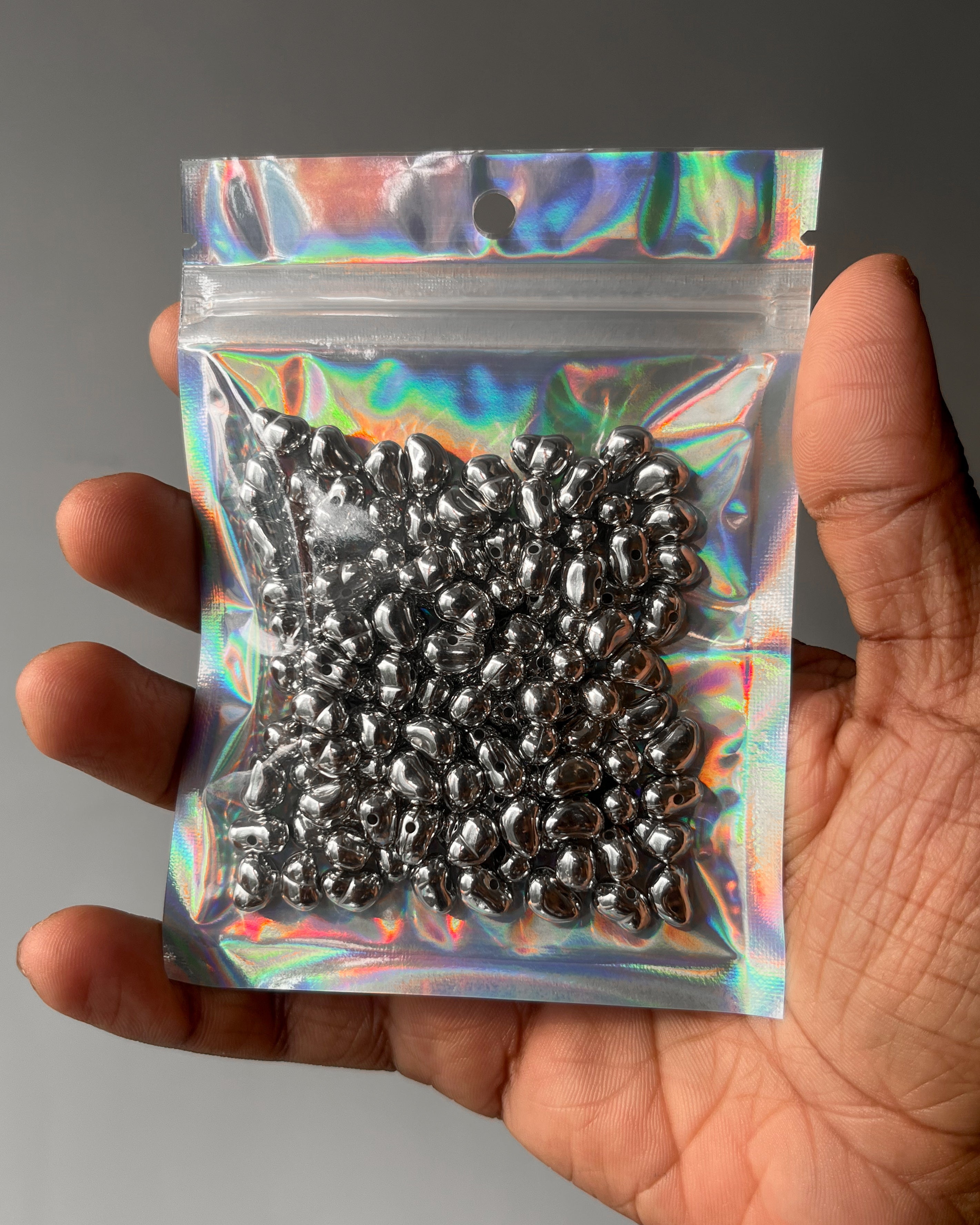 9. New metallic cab beads  - 25 grams