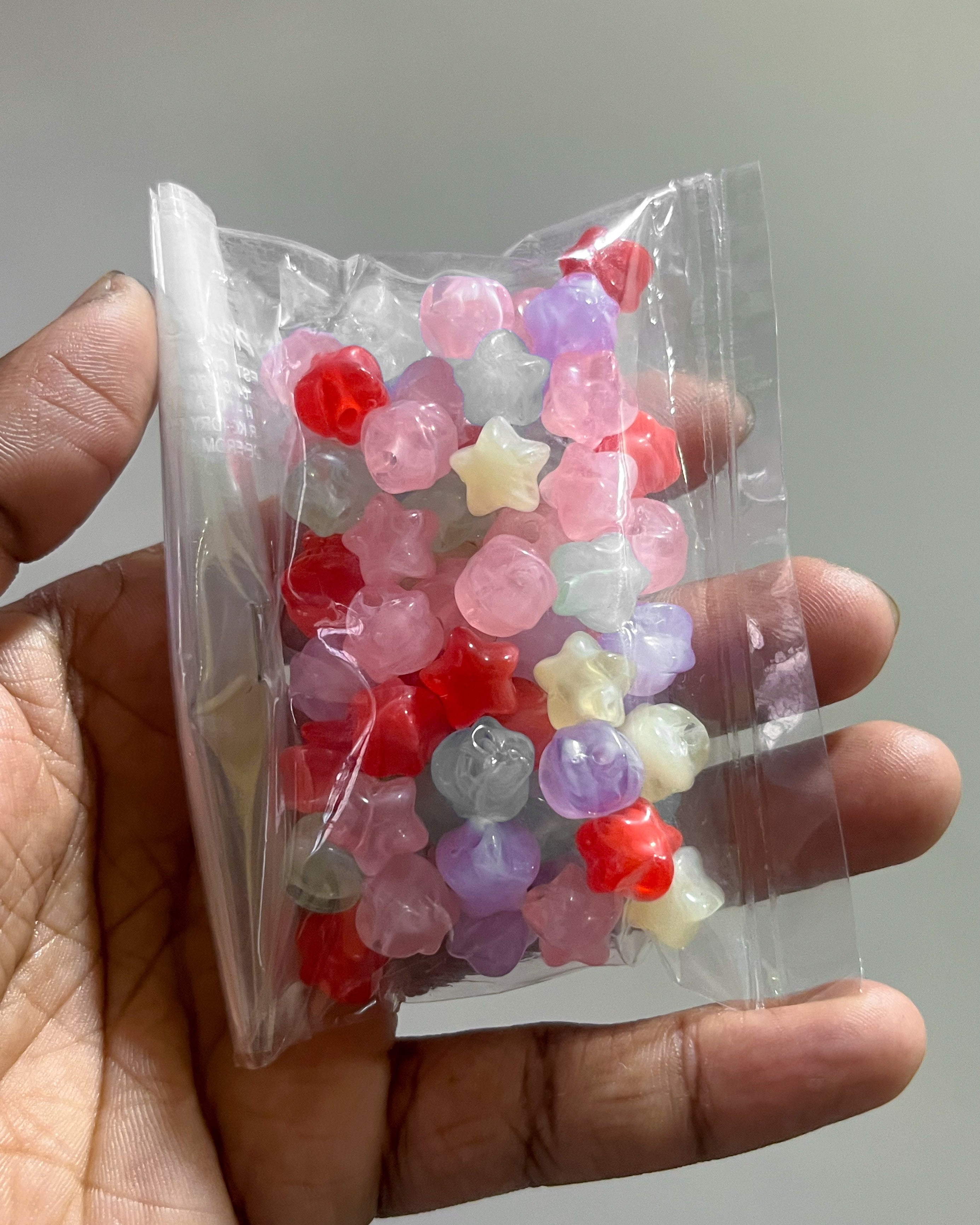 Jelly star beads - 50 grams