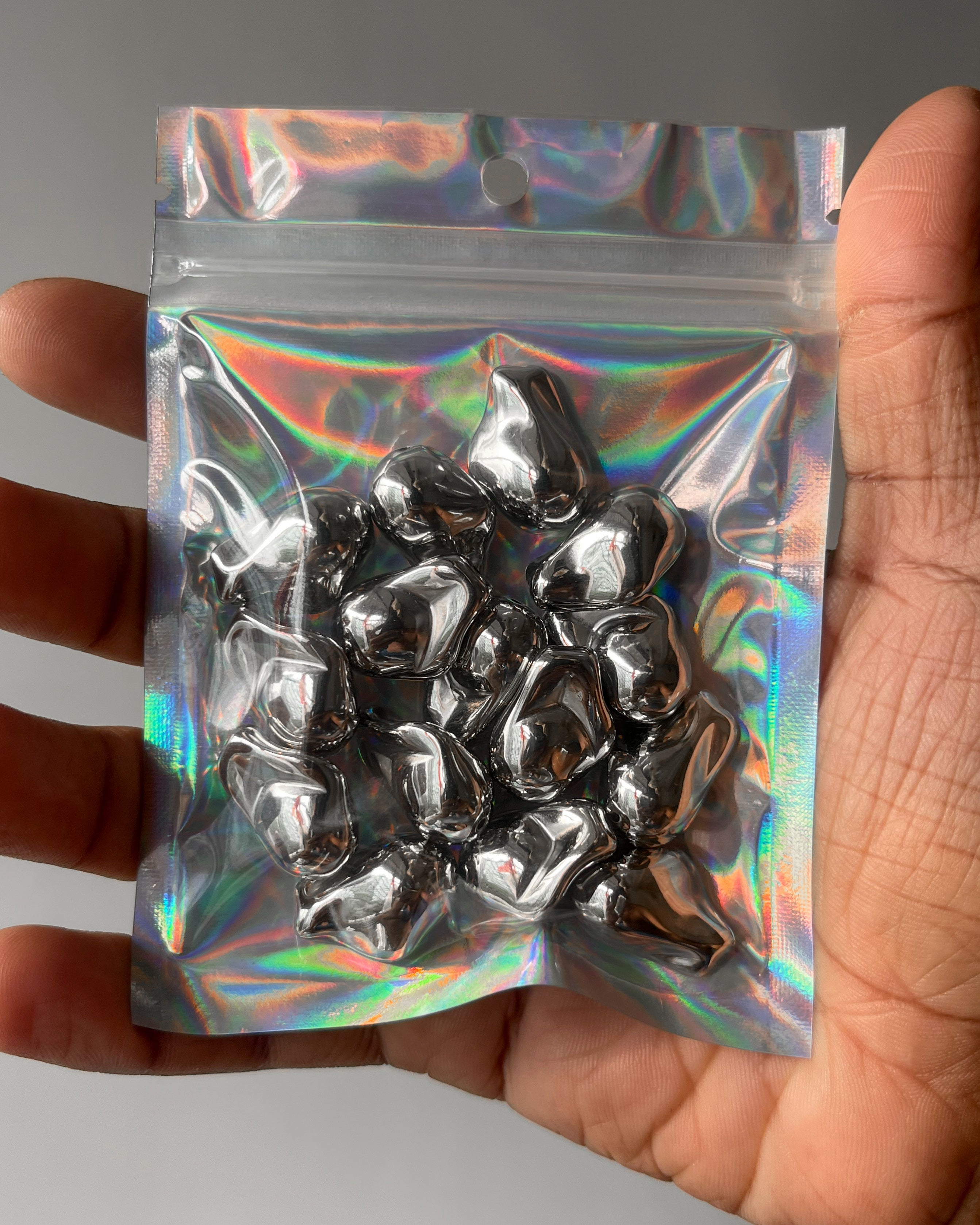 5. New metallic cab beads  - 25 grams