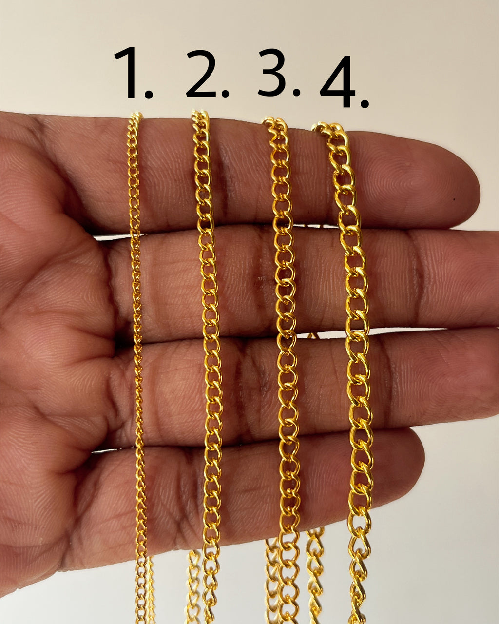 Gold brass Link chain - 5 meter