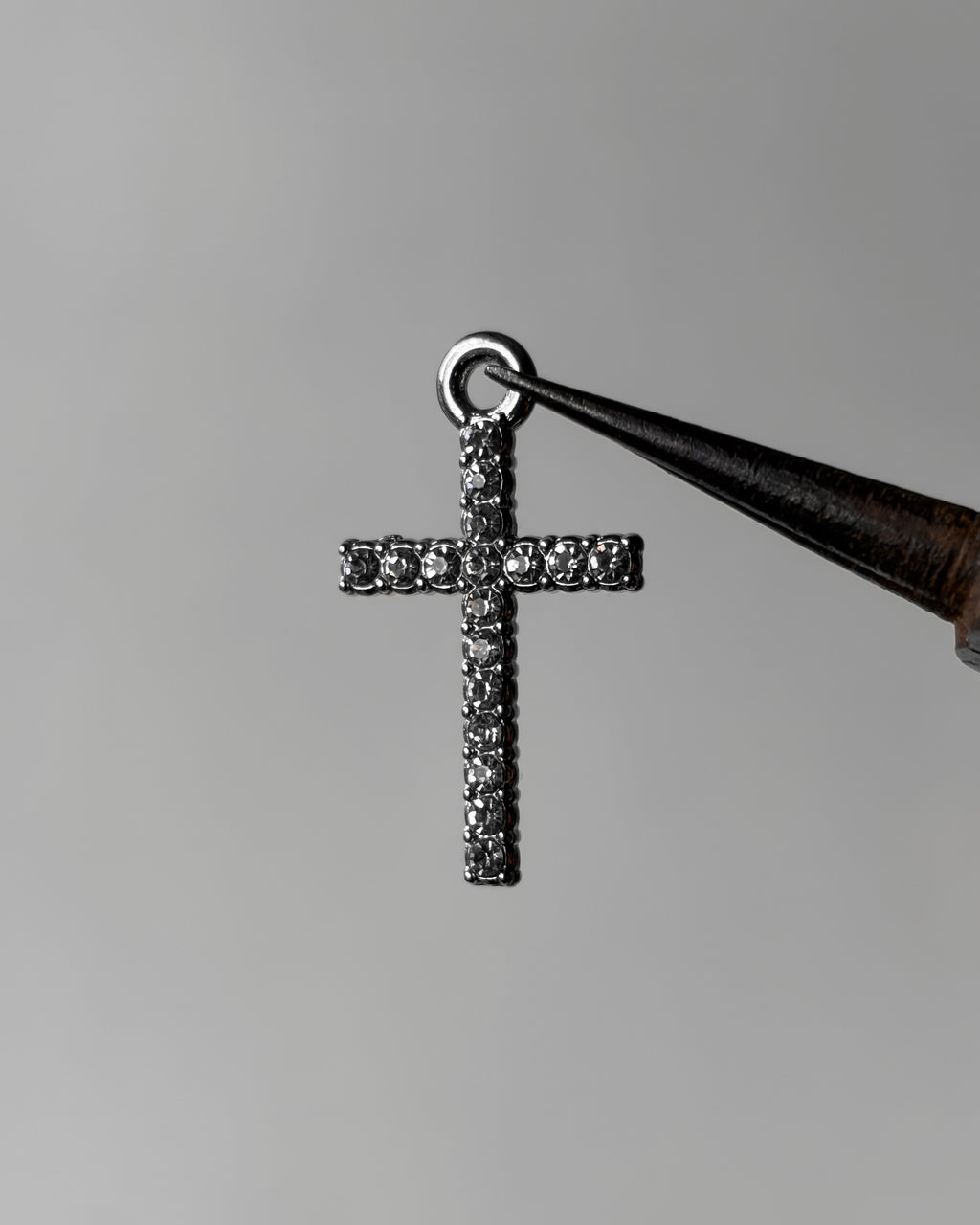 Iced cross charm