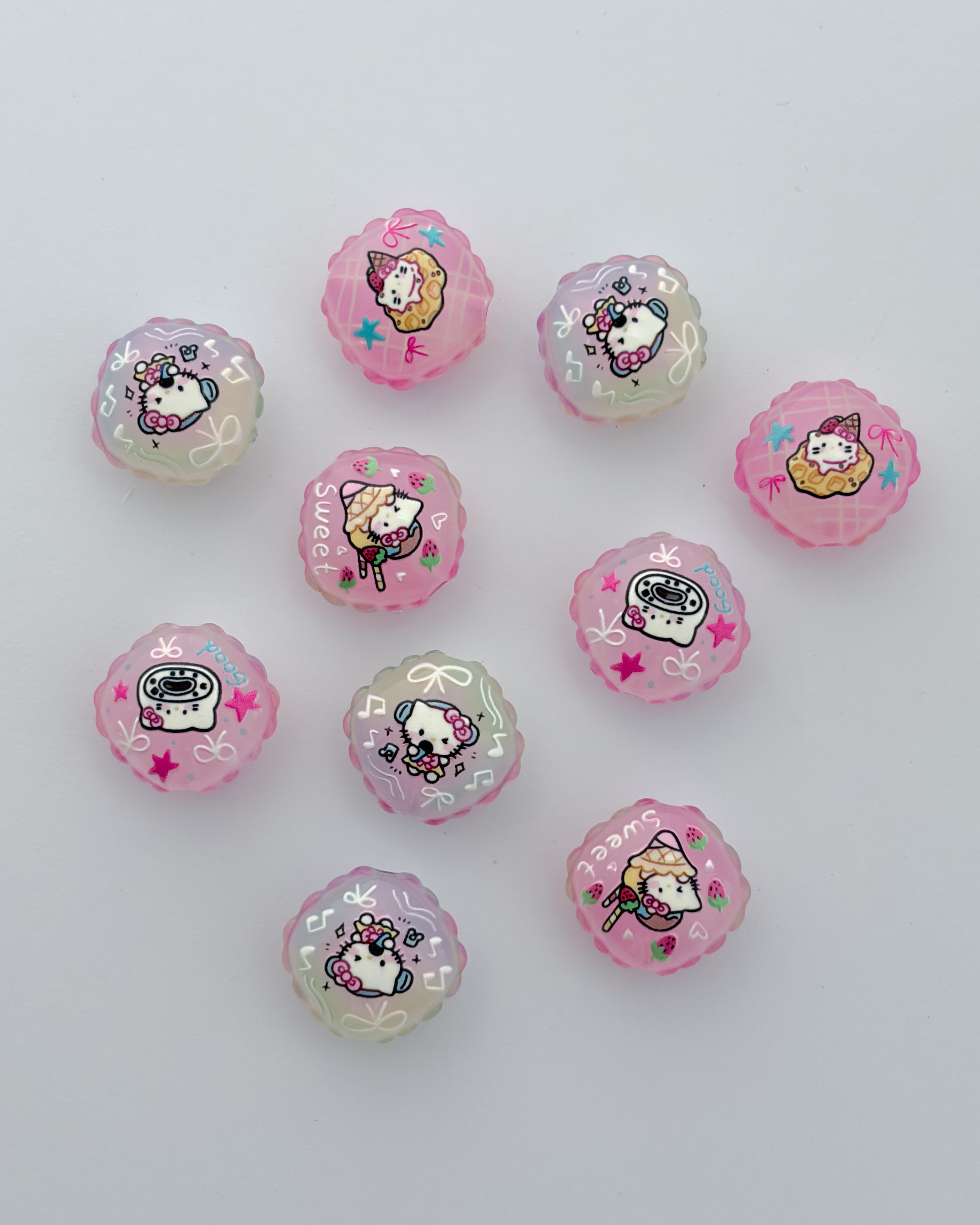 1.0 fancy acrylic beads - 10 pc