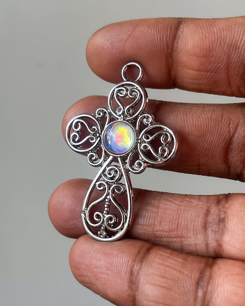 Opal cross - 1 pc