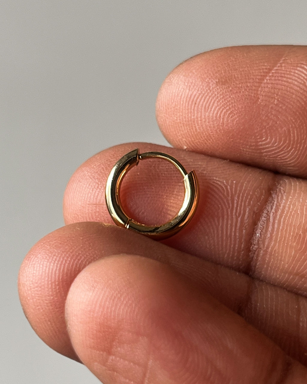 Steel gold hoops - 6 pairs