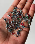 Multicoloured heart link chain - 1 meter