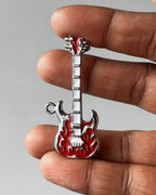 Red flame guitar