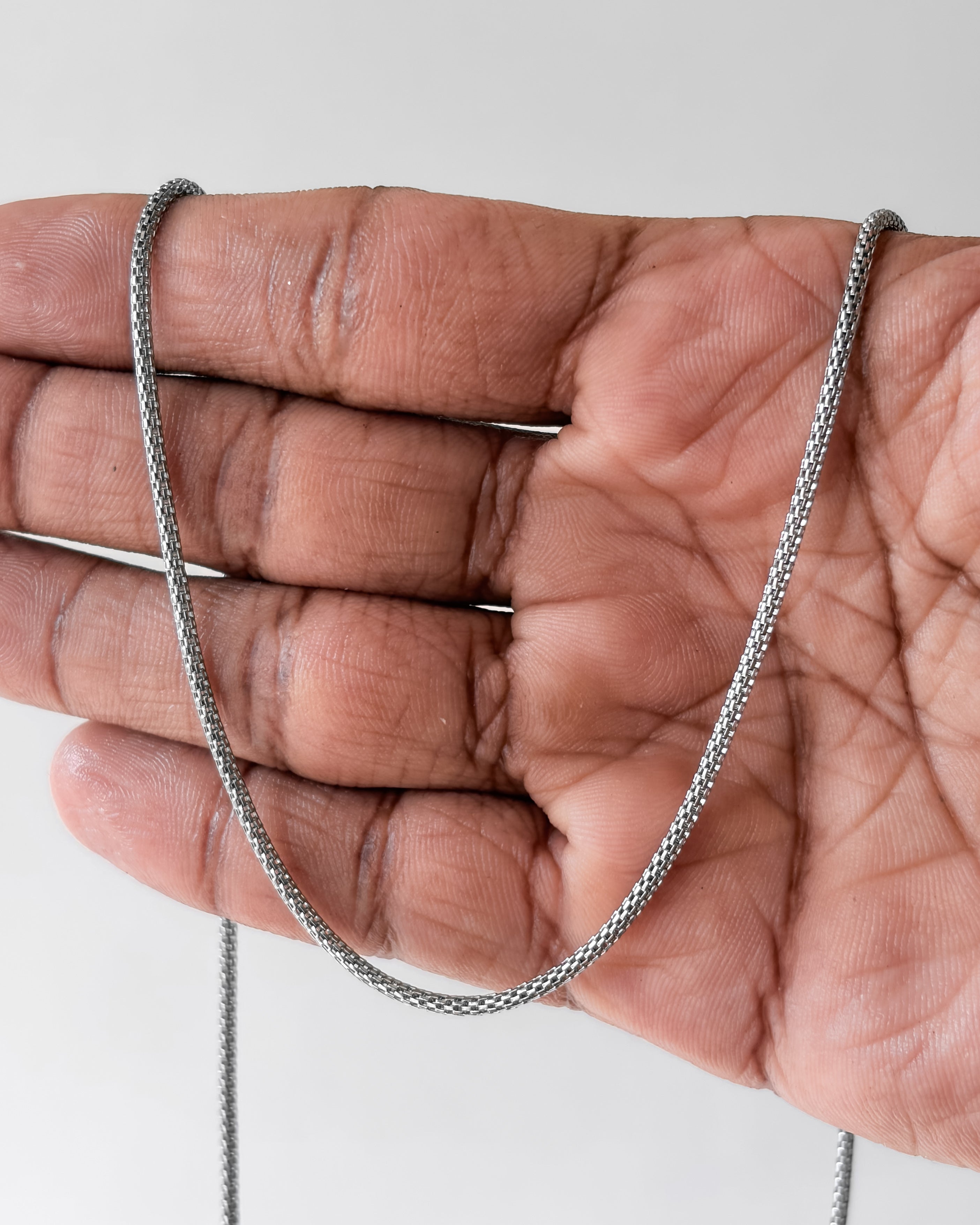 Stainless steel small box chain - 20 inch