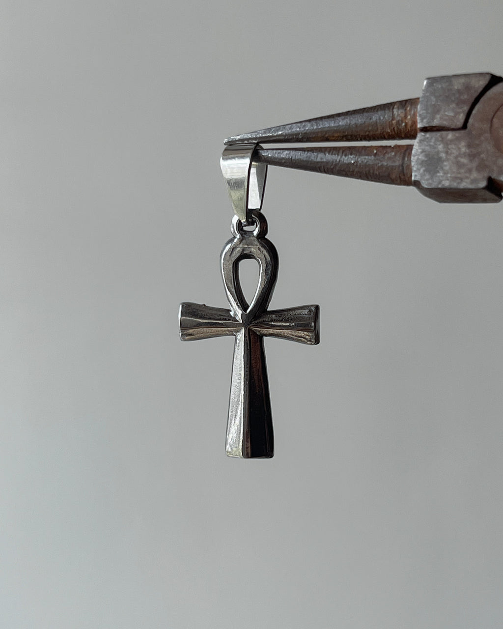 Ankh cross silver charm