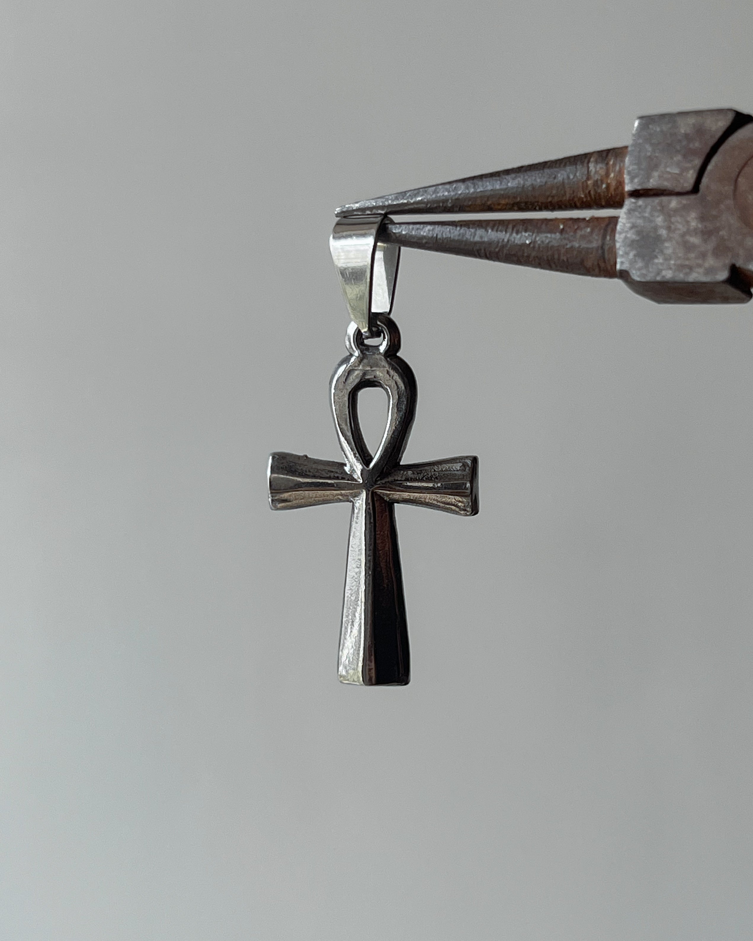 Ankh cross silver charm