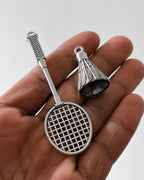 racket and shuttlecock charm - 5 Pair