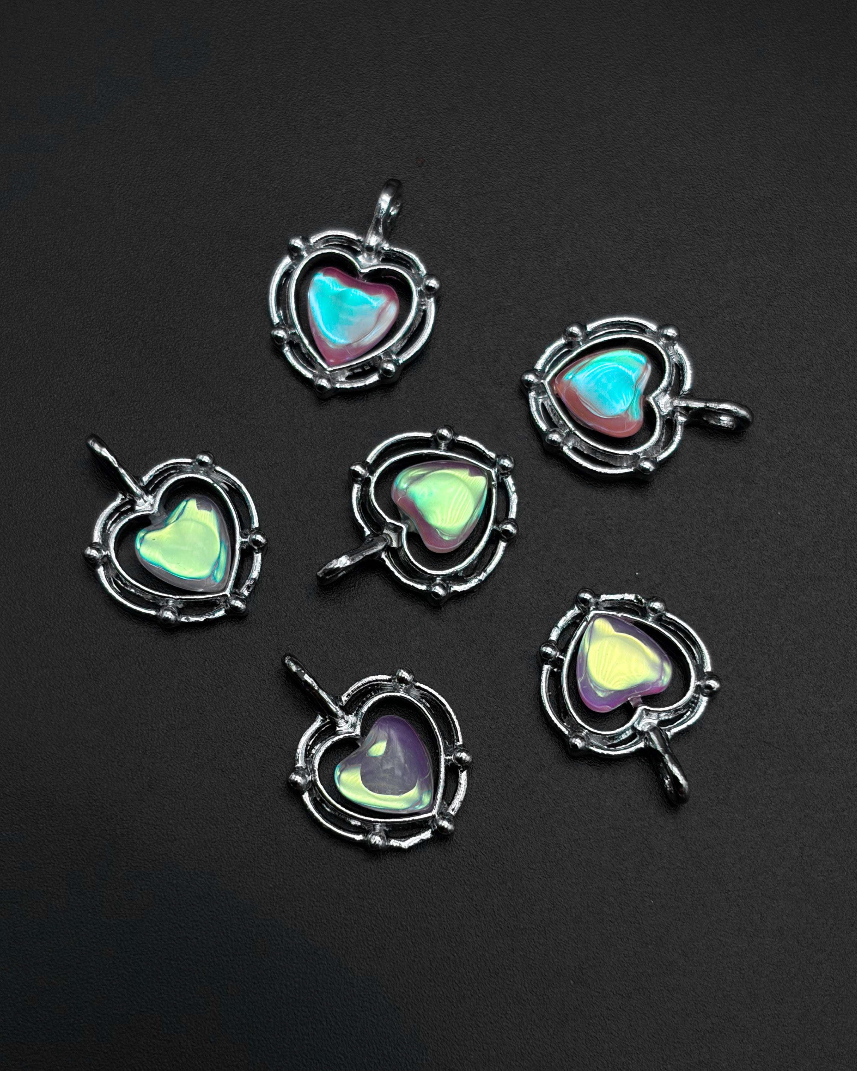 Mix heart charm - 10 pc