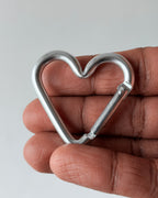 Silver heart carabiner - 10 pc