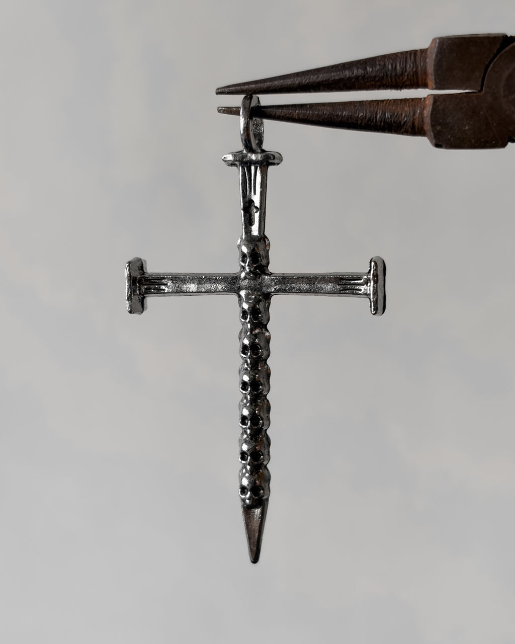 Snake cross charm - 1 pc