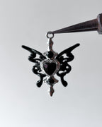 Heart butterfly charm - 3 pc