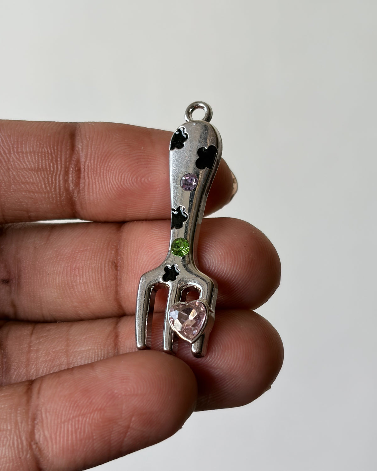 Silver Fork charm - 1 pc