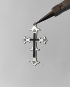 Black Stone Cross Charm