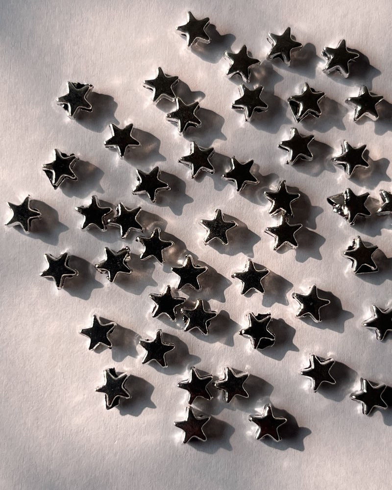 Silver star Charm // 100 pc