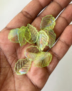 Big green leaf beads - 25 grams