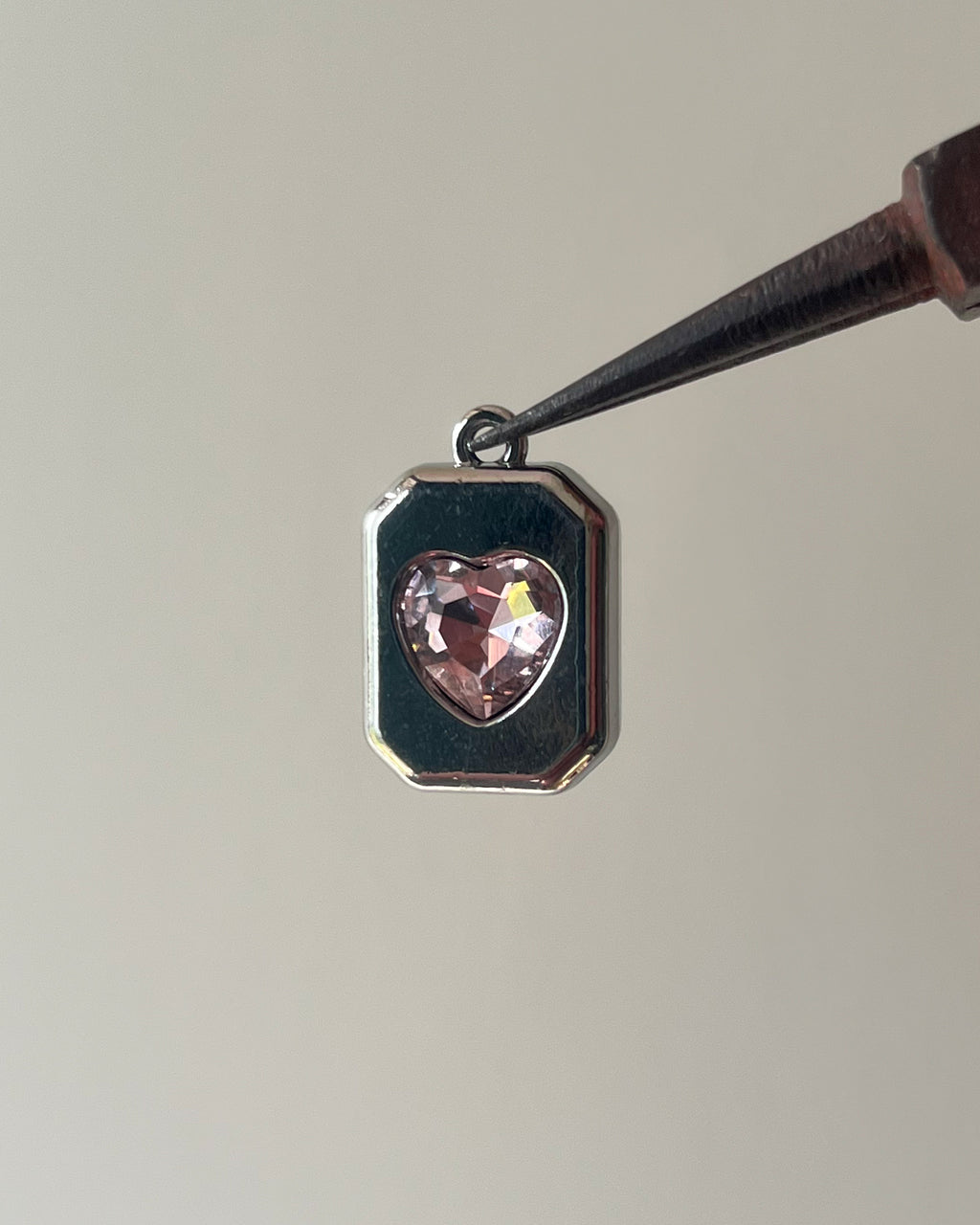 Pink Heart Charm - 3 pc