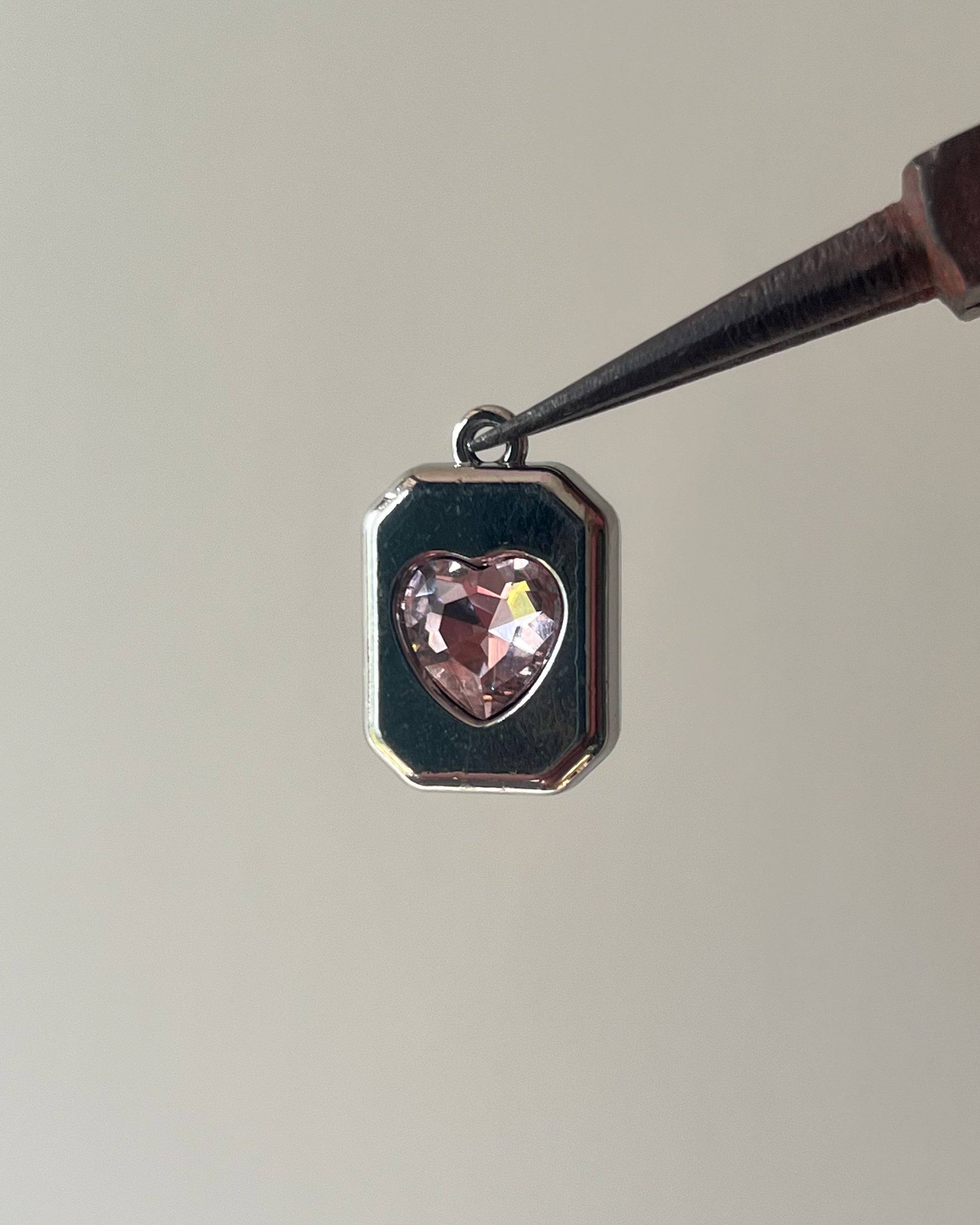 Pink Heart Charm - 3 pc