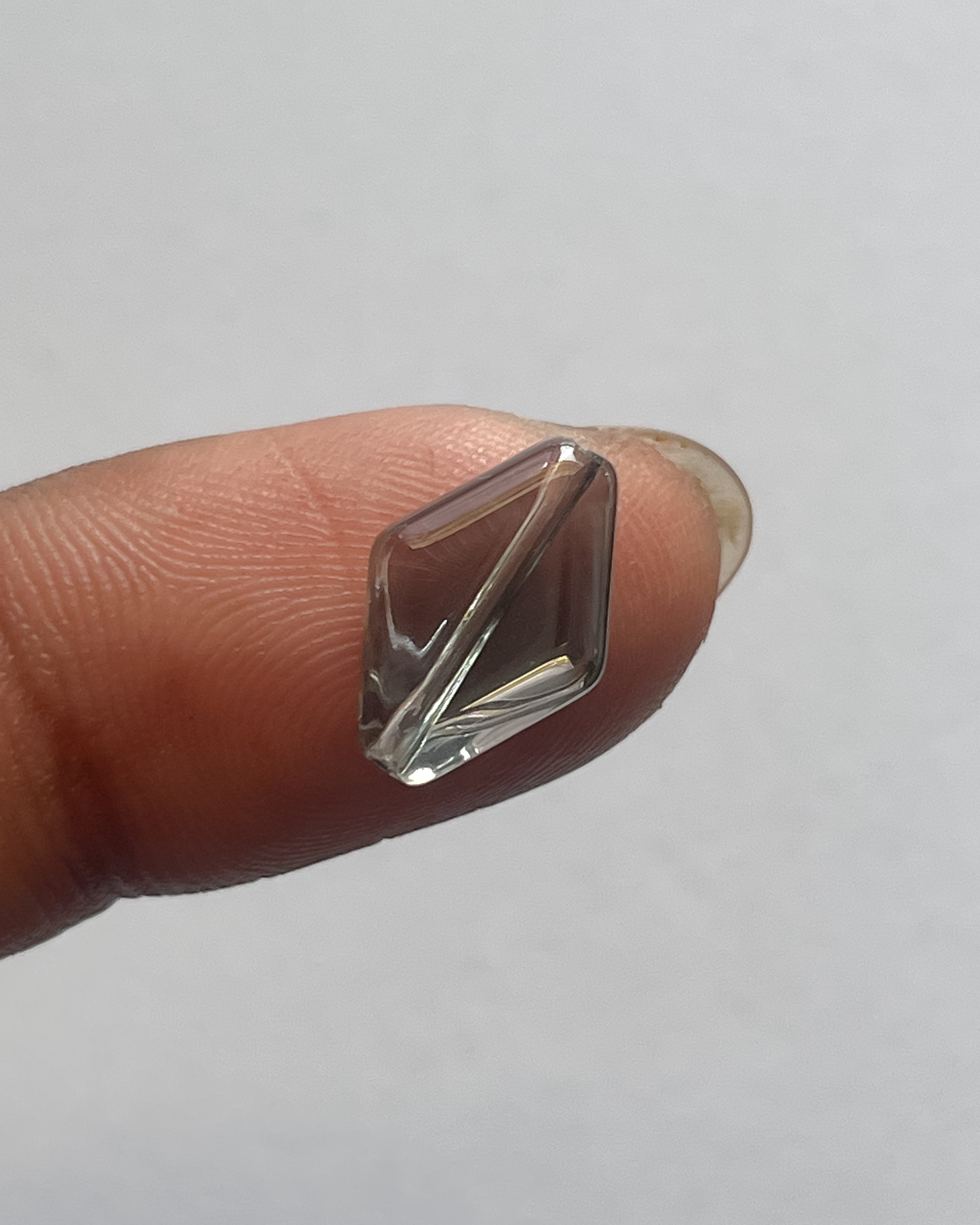 Grey daimond glass beads  // 10 pc