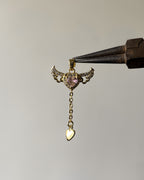 Premium Gold Heart wing charm