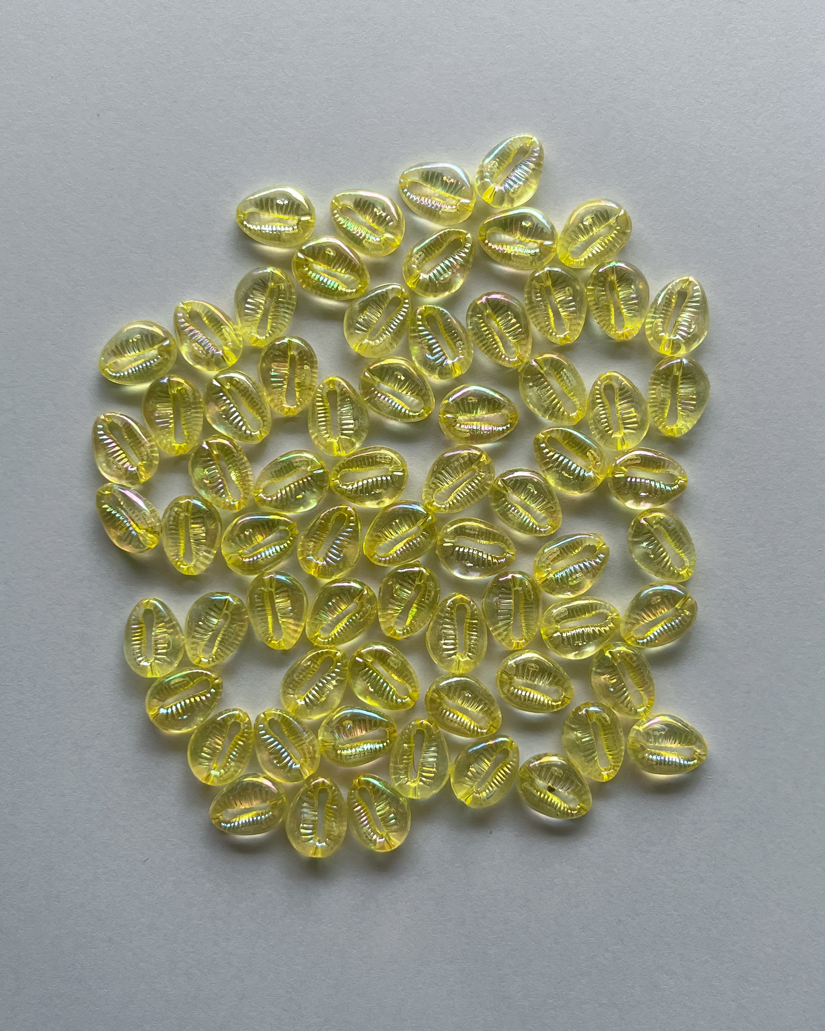 Yellow shell beads - 25 grams