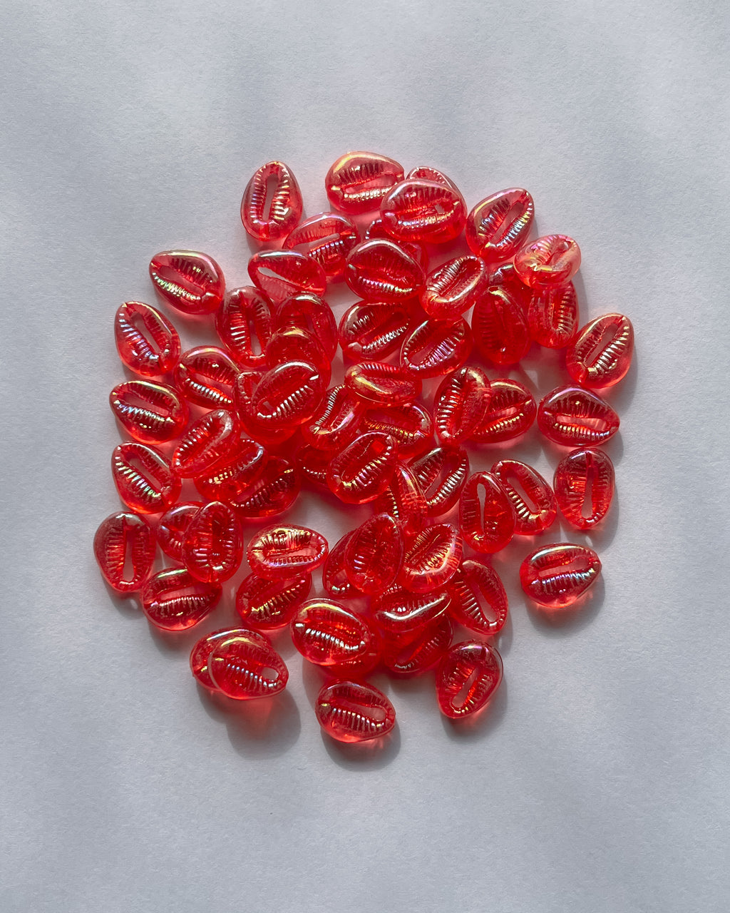 Red shell beads - 25 grams