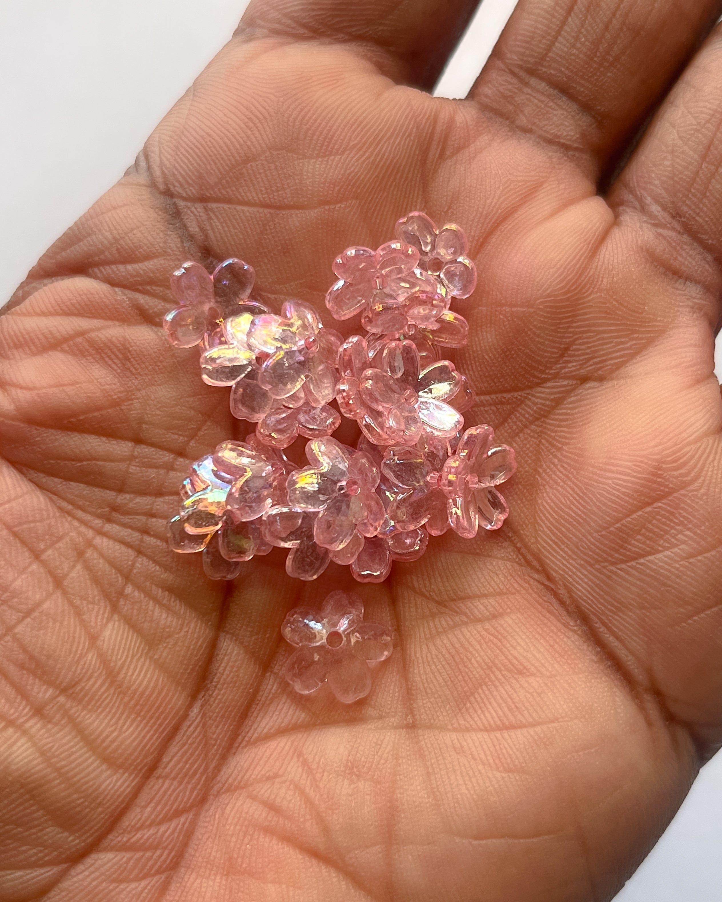 2.0 pink mini Flower beads - 25 grams