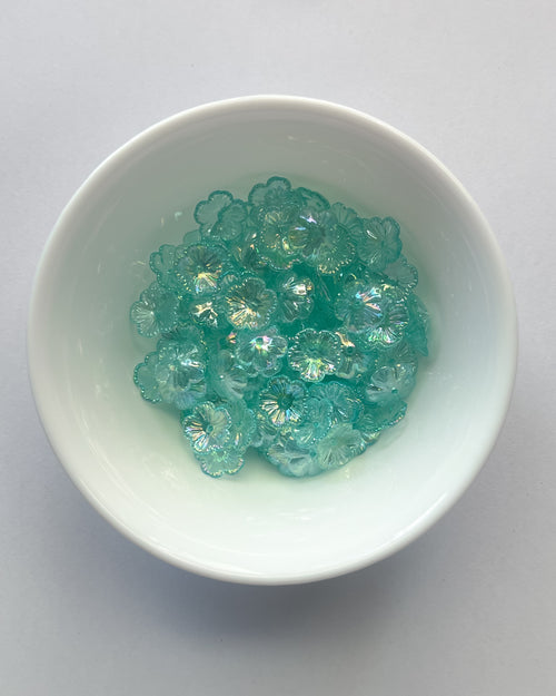 1.0 blue Flower beads - 25 grams