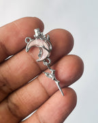 Pink moon dangle charm - 3 pc