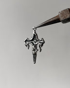 Black melting cross charm - 3 pc