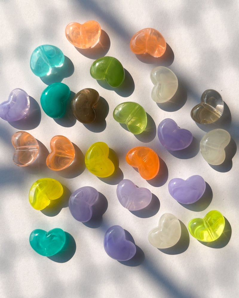 Chunky Heart Beads // 50 gms pack