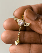 Premium Gold Heart wing charm