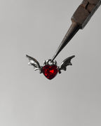 Red heart wing charm