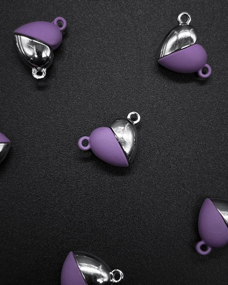 Purple Magnetic Heart | Pack of 10 pcs