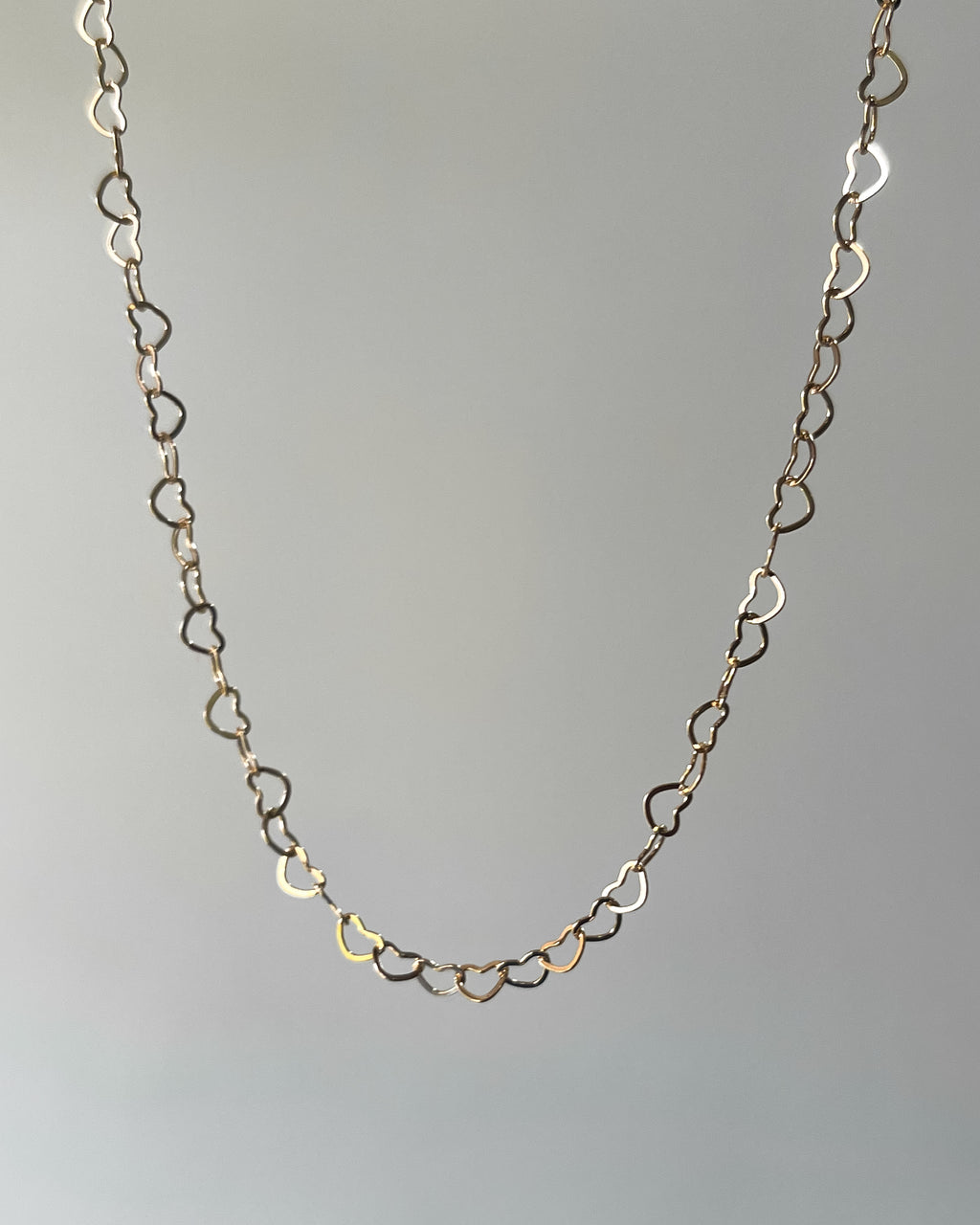 Gold heart link chain - 1 meter