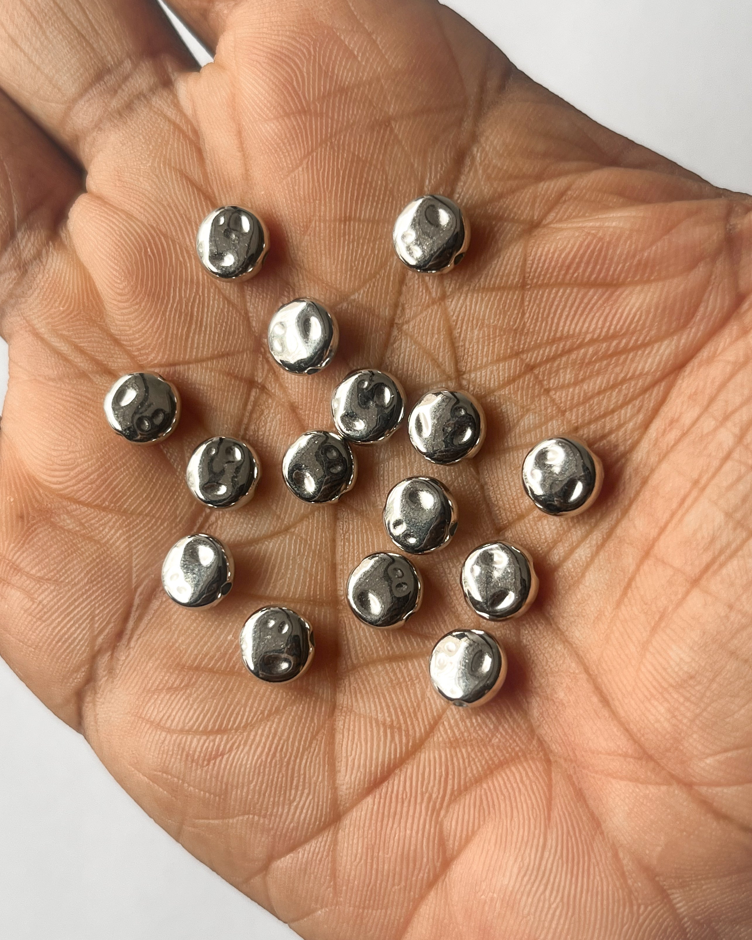 2 Uneven metallic CCB bead // 25 grams