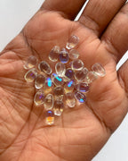 White Drop Beads  // 25 pc