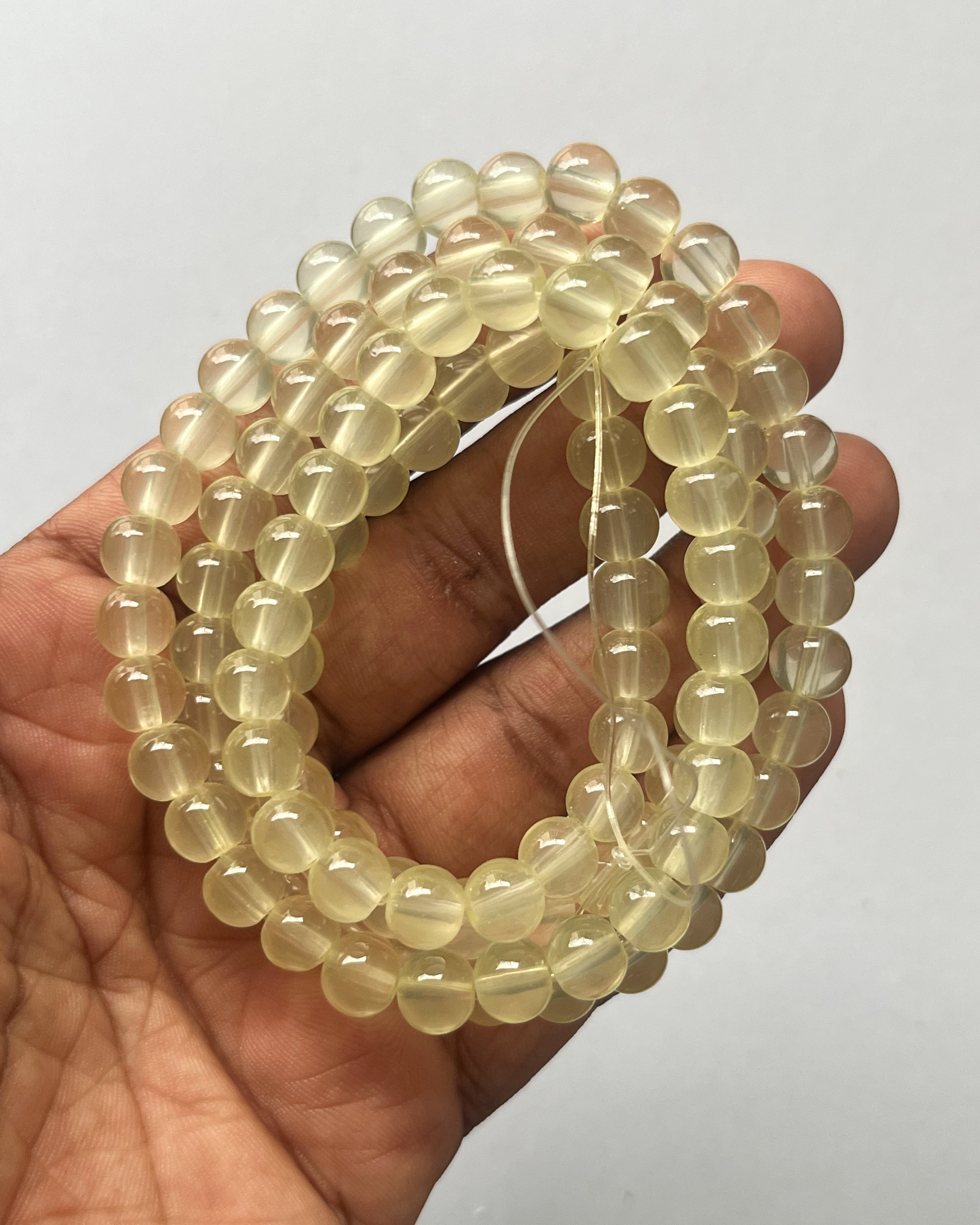 Yellow Jelly beads - 1 line