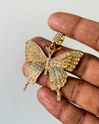 Gold iced butterfly pendants