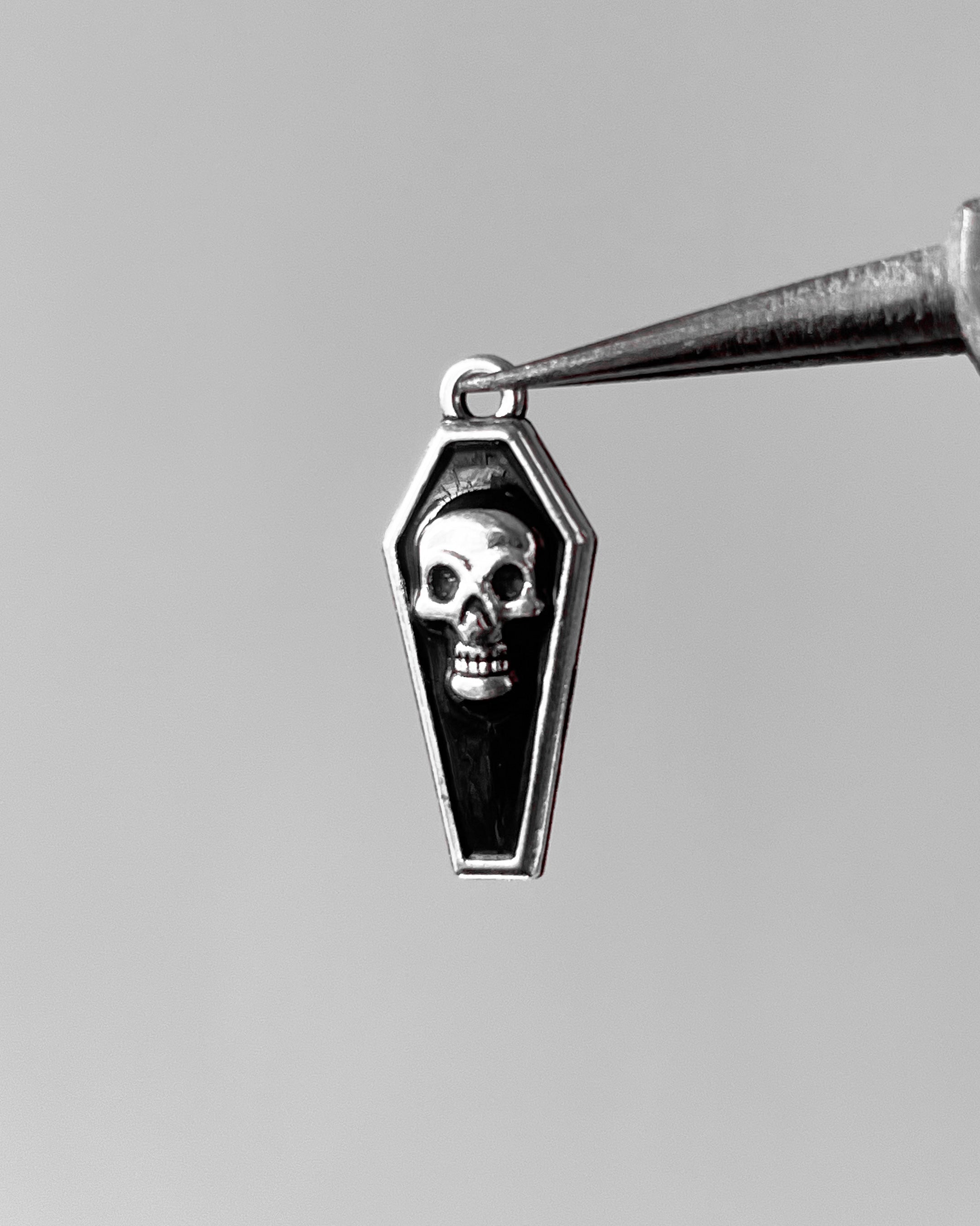 Black coffin skull Charm