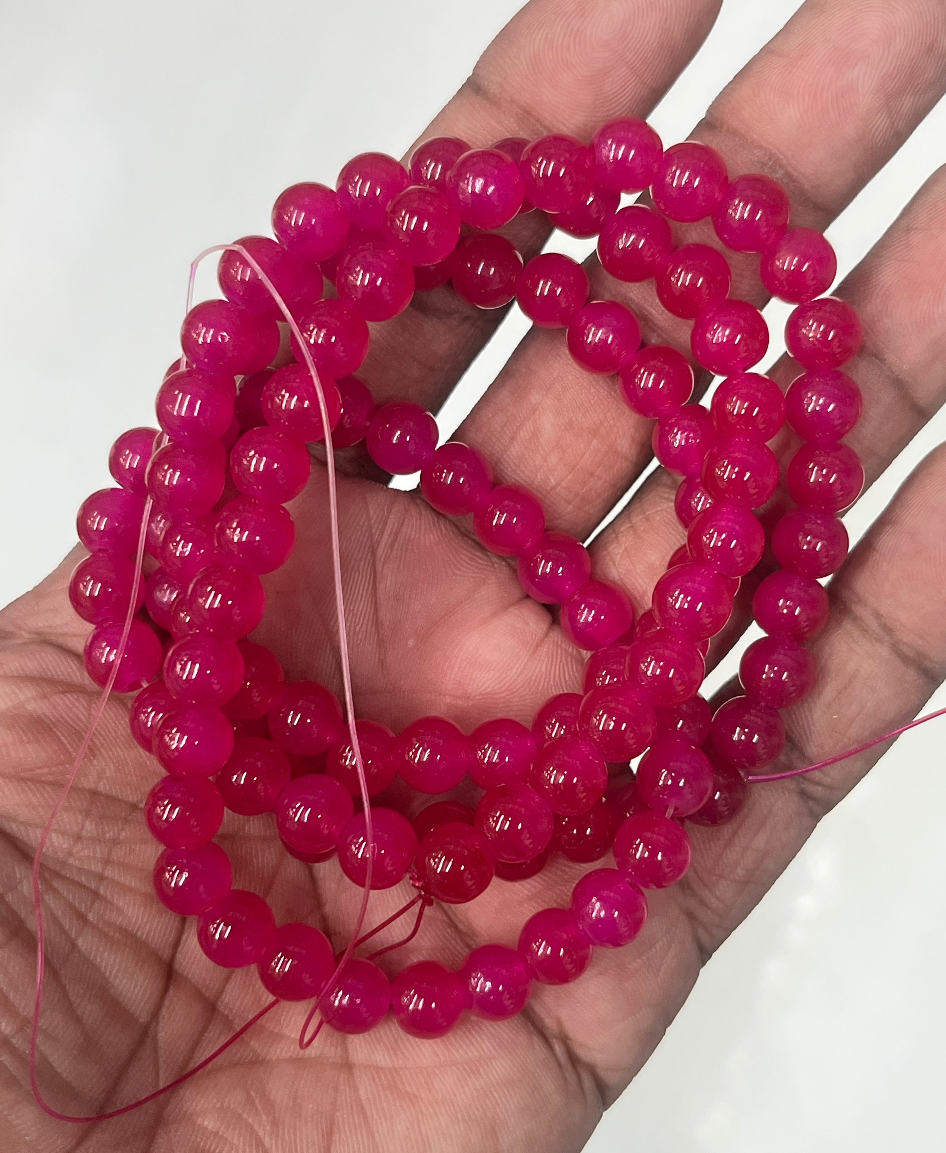 Dark Pink jelly beads - 1 line