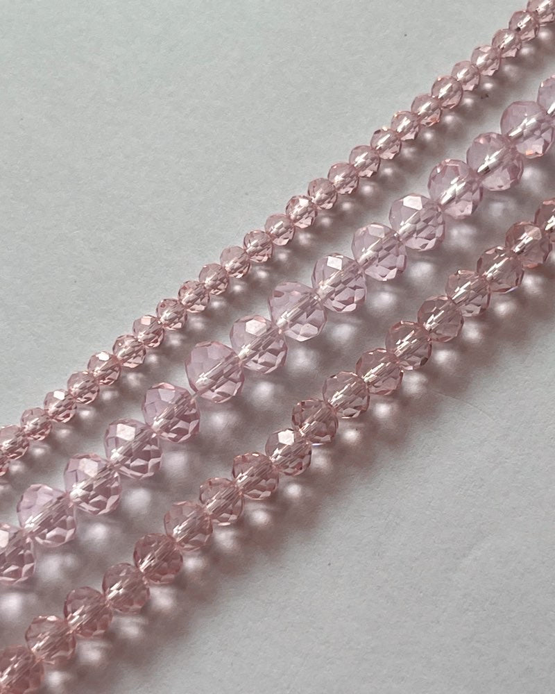 Transparent Pink Crystal Beads