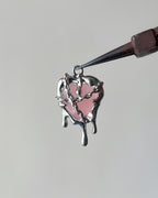Melting pink heart charm