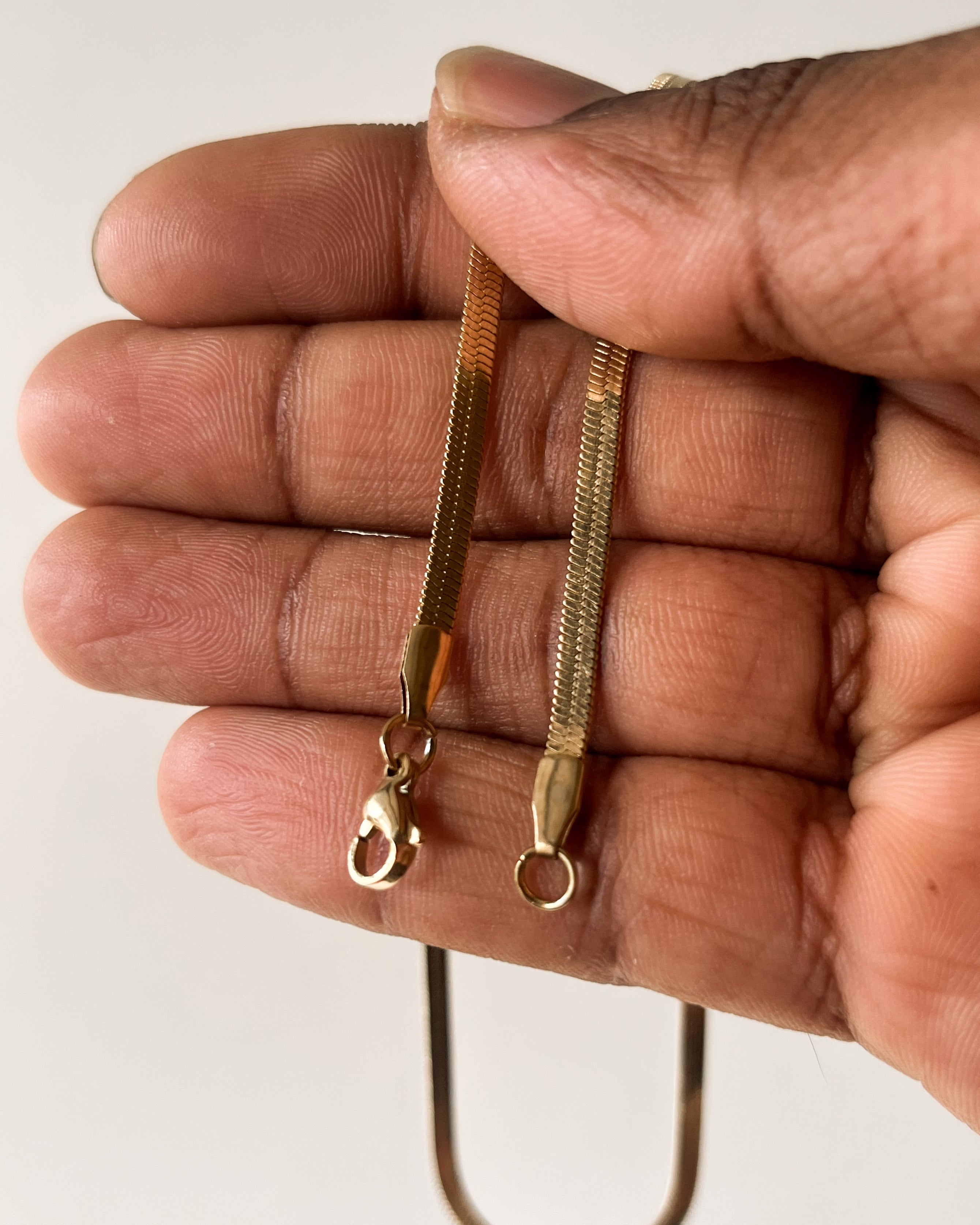 Gold Flat snake chain // 18 inch