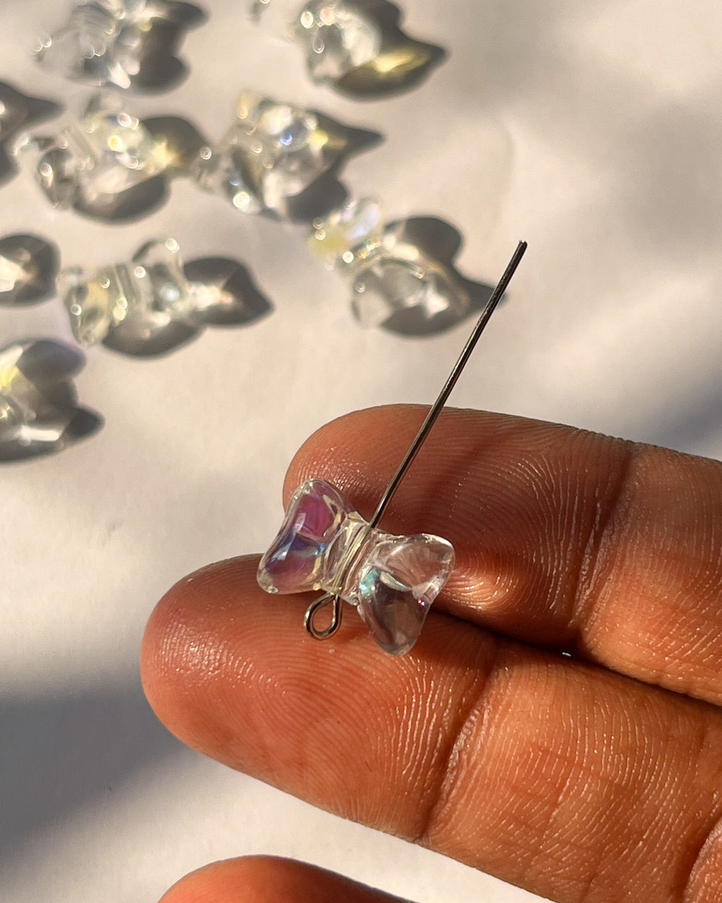 Glass bow beads | 10 pc