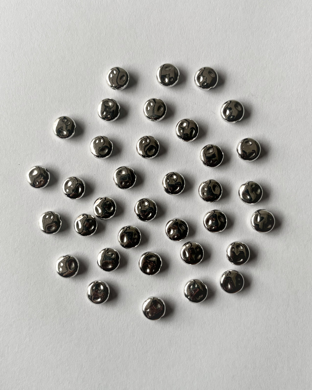 2 Uneven metallic CCB bead // 25 grams