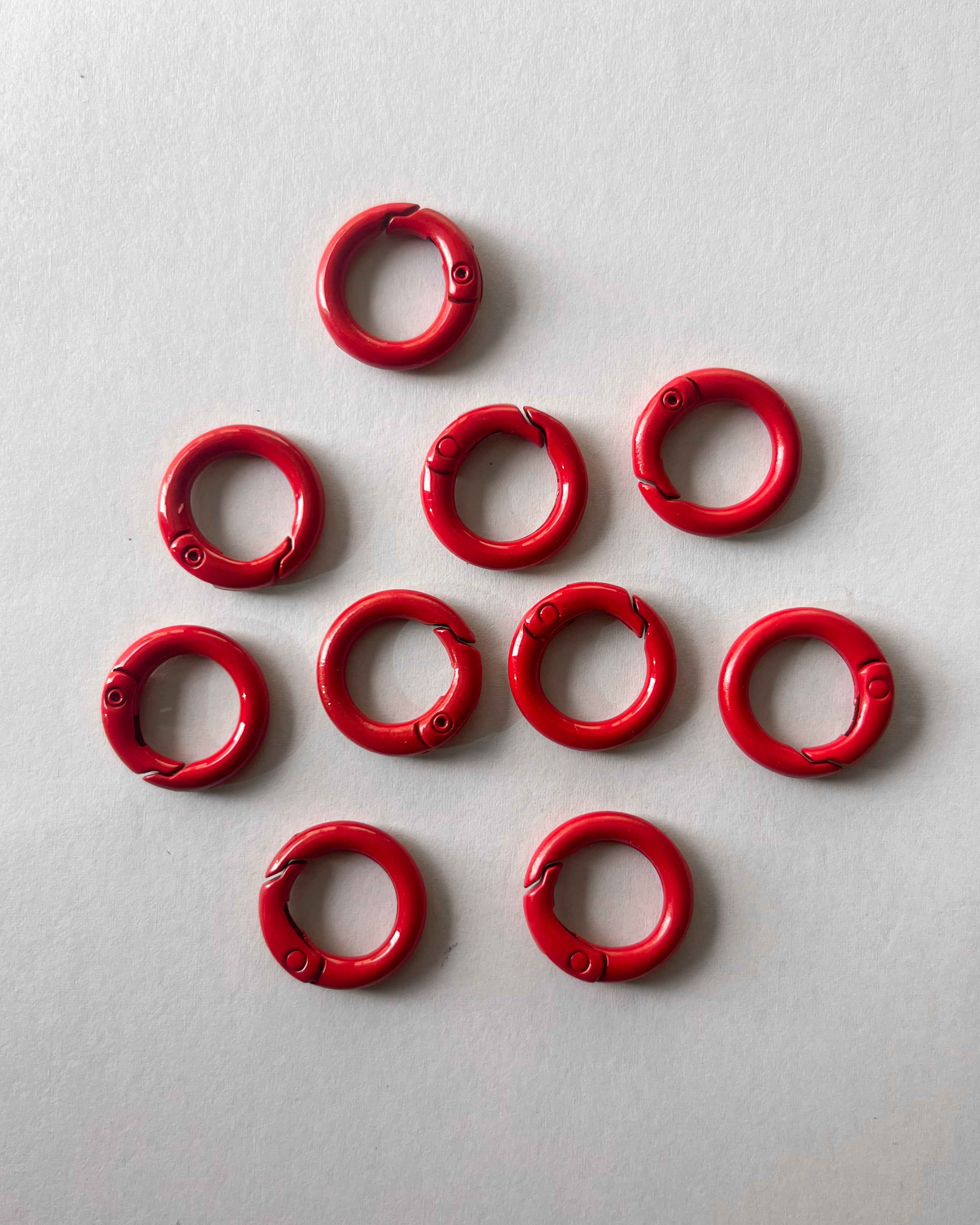 Red Round Keychain Hooks Pack of 10