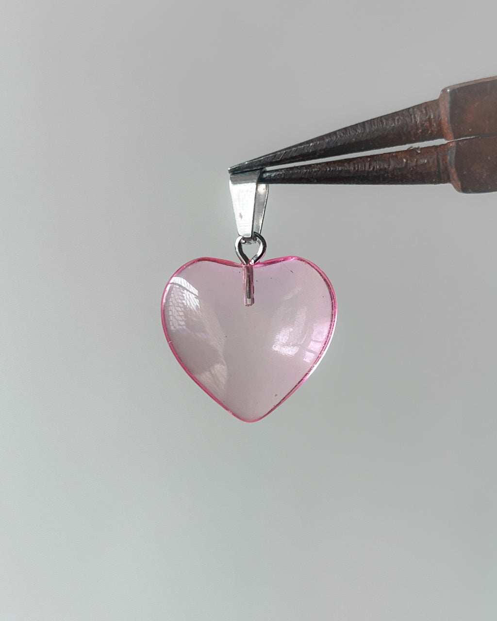 Pink Heart Pendant | 5 pc (no refund on scratches)